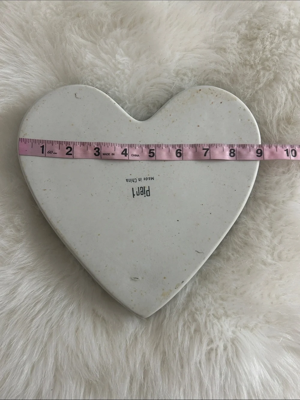Pier 1 White Heart-Shaped Ceramic Dish